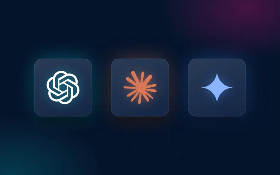 ChatGPT, Claude and Gemini logos side by side